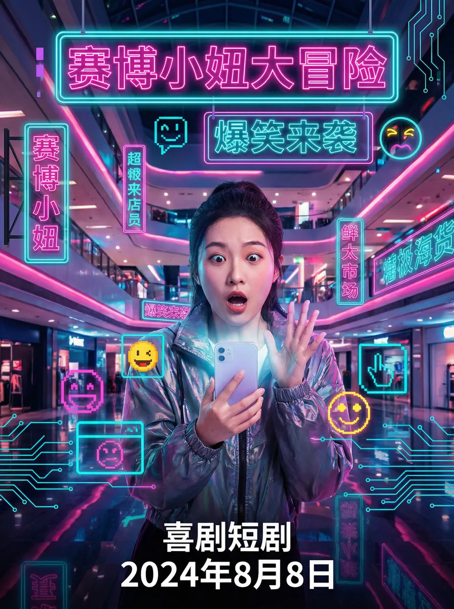 91免费视频 搞笑喜剧短剧 - 赛博小妞大冒险海报